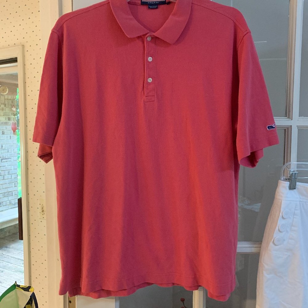Vineyard Vines Pink Men's Polo Shirt Large